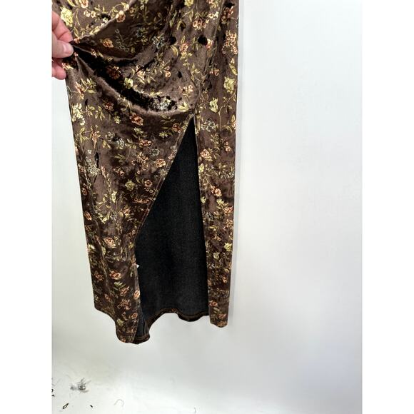 Y2K Bodycon Midi Floral Antique Colored Dress Size Small - Picture 6 of 8